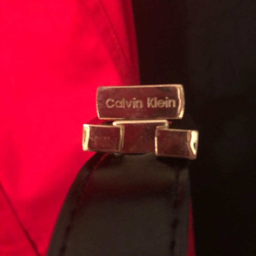 Calvin Klein Red Snap Front Dress w/ Belt Size 10 - Picture 5 of 6